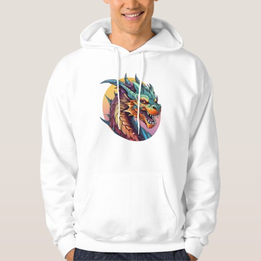 Chinesischer Drache farbiger Cartoon Hoodie (Vorderseite)