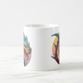 Chinesischer Drache farbiger Cartoon Kaffeetasse (Mittel)