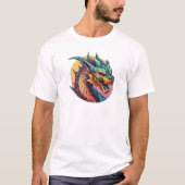 Chinesischer Drache farbiger Cartoon T-Shirt (Vorderseite)