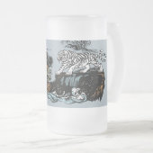 Chinesischer Drache gegen WhiteTiger Mattglas Bierglas (VorderseiteRechts)
