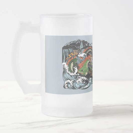 Chinesischer Drache gegen WhiteTiger Mattglas Bierglas (Links)
