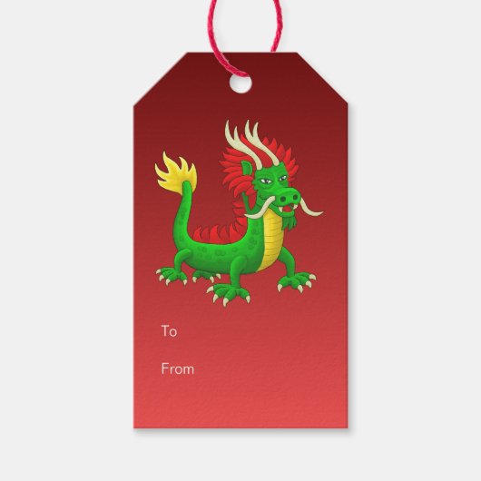 Chinesischer Drache Geschenkanhänger (Vorderseite)