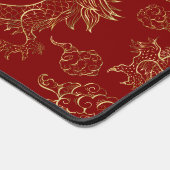 Chinesischer Drache Gold und Dunkelrot Schreibtischunterlage (Ecke)