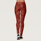 Chinesischer Drache Gold und Rot Leggings (Rückseite)