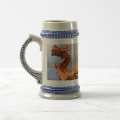 Chinesischer Drache Gray / Blue 22 oz Stein Bierglas (Links)