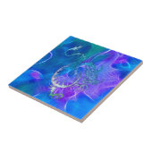 Chinesischer Drache in Blues IV Fliese (Seite)