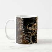 Chinesischer Drache in strukturiertem Brown Kaffeetasse (Links)