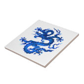 Chinesischer Drache, Indigo Blue Keramik Tile Fliese (Seite)