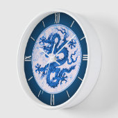 Chinesischer Drache, Indigoblau und Weiß Uhr (Winkel)