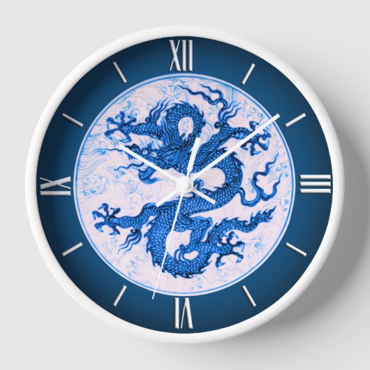 Chinesischer Drache, Indigoblau und Weiß Uhr (Vorderseite)