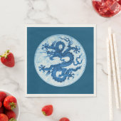 Chinesischer Drache, Indigoblau und weiße Napkins Serviette (Beispiel)