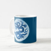 Chinesischer Drache, Indigoblau und Weißkaffee Tas Kaffeetasse (Vorderseite Links)