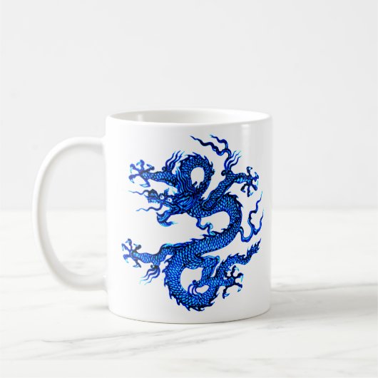 Chinesischer Drache, Indigokaffee-Tasse Kaffeetasse (Links)