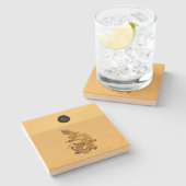 Chinesischer Drache Jahr 2024 Elegant Monogram SqS Steinuntersetzer (Seitenansicht)