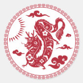 Chinesischer Drache, Jahr des Drachen Runder Aufkleber (Vorderseite)