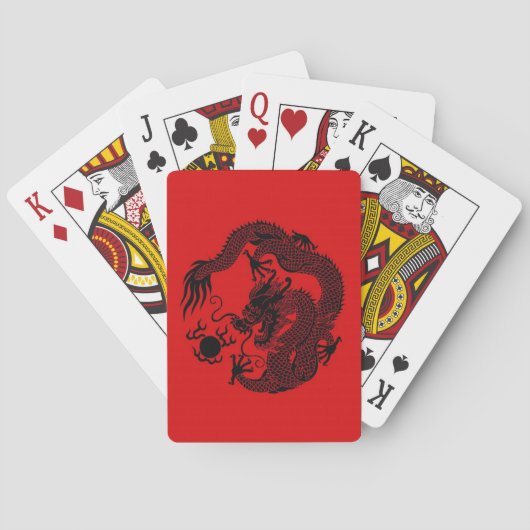 Chinesischer Drache Karten spielen rot und schwarz Spielkarten (Rückseite)