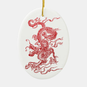 Chinesischer Drache Keramikornament