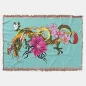 Chinesischer Drache Lotus Cherry Blüten Decke (Vorderseite)