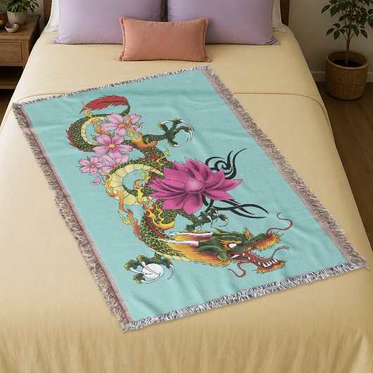 Chinesischer Drache Lotus Cherry Blüten Decke