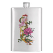 Chinesischer Drache Lotus Cherry Blüten Flachmann (Vorderseite)