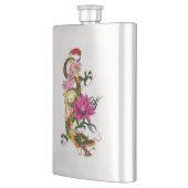 Chinesischer Drache Lotus Cherry Blüten Flachmann (Links)