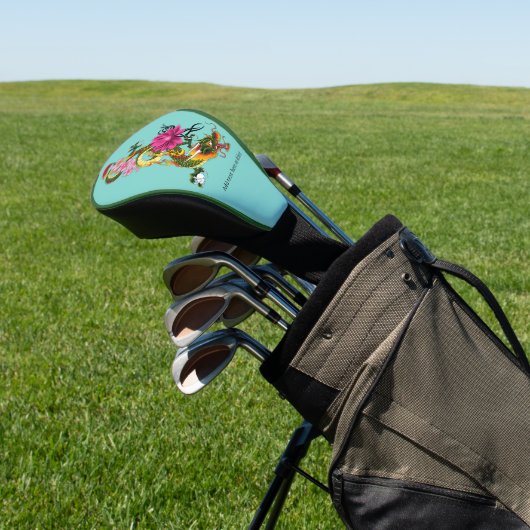 Chinesischer Drache Lotus Cherry Blüten Golf Headcover (In SItu)