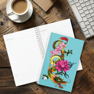 Chinesischer Drache Lotus Cherry Blüten Planer