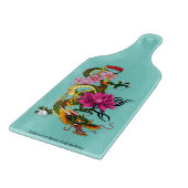 Chinesischer Drache Lotus Cherry Blüten Schneidebrett (Ecke)