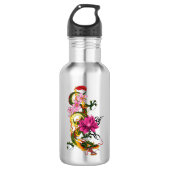 Chinesischer Drache Lotus Cherry Blüten Trinkflasche (Vorderseite)