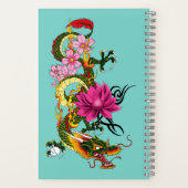 Chinesischer Drache Lotus Chery Blüten Notizblock (Rückseite)