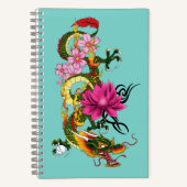 Chinesischer Drache Lotus Chery Blüten Notizblock (Vorderseite)