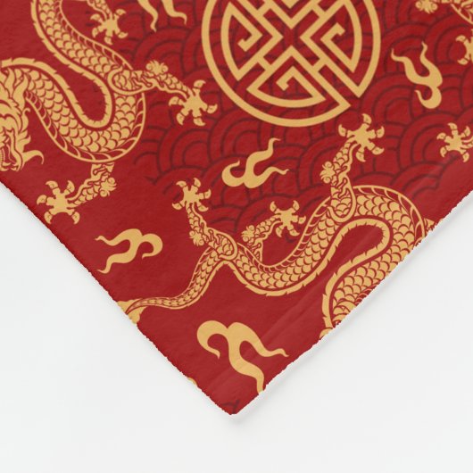 Chinesischer Drache Lucky-Symbol Fleecedecke (Ecke)