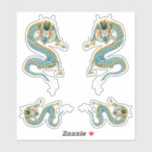 Chinesischer Drache, magische Kreatur Aufkleber (Blatt)