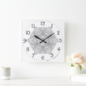 Chinesischer Drache Mandala Square Wall Clock Quadratische Wanduhr (Zuhause)