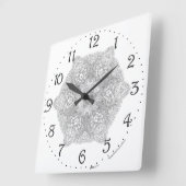 Chinesischer Drache Mandala Square Wall Clock Quadratische Wanduhr (Winkel)