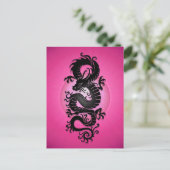 Chinesischer Drache mit rosa Burst Postkarte (Stehend Vorderseite)