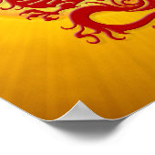 Chinesischer Drache mit Rot und Gelb Burg Poster (Ecke)