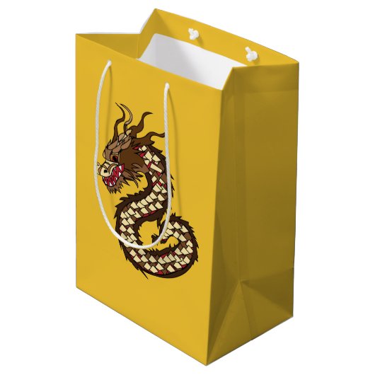 Chinesischer Drache Mittlere Geschenktüte (Rückseite Schrägansicht)