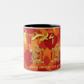 Chinesischer Drache Neujahr 2024 Lanterns 2TMug Zweifarbige Tasse (Mittel)