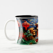 chinesischer Drache - Neujahr 2024 Tempel 2TMug Zweifarbige Tasse (Links)