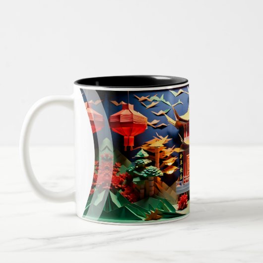 chinesischer Drache - Neujahr 2024 Tempel 2TMug Zweifarbige Tasse (Links)