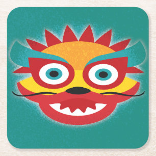 Chinesischer Drache - Neujahrsfeier Rechteckiger Pappuntersetzer