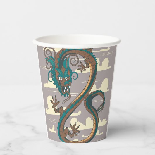 Chinesischer Drache Pappbecher (Vorderseite)