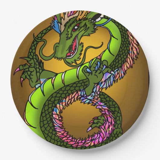 Chinesischer Drache Pappteller (Vorderseite)