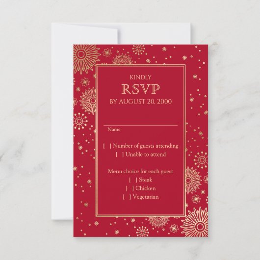 Chinesischer Drache Phoenix Hochzeit RSVP Karte (Vorderseite)