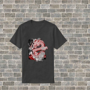 Chinesischer Drache, Pop Art Holzkohle Farbe Männe T-Shirt