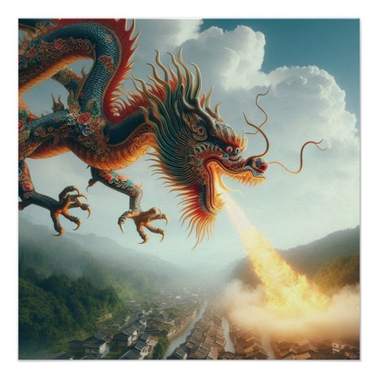 Chinesischer Drache Poster (Vorderseite)