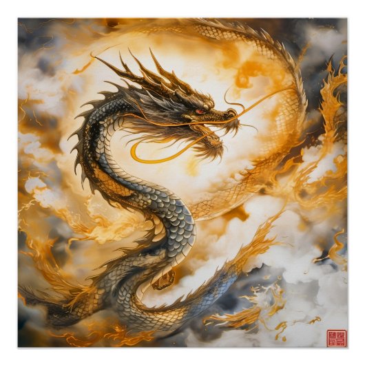 Chinesischer Drache Poster (Vorderseite)