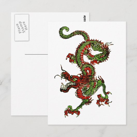 Chinesischer Drache Postkarte (Vorne/Hinten)