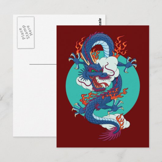 Chinesischer Drache Postkarte (Vorne/Hinten)